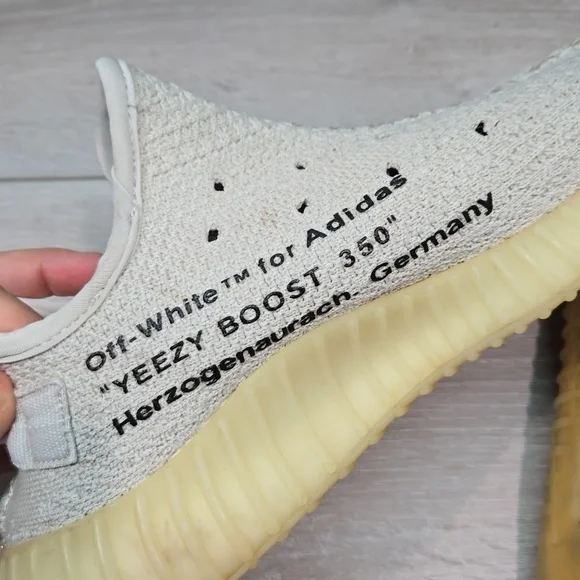 Off White x Yeezy Adidas Custom Boost 350 v2 Athletic Sneakers shoes sz 7
